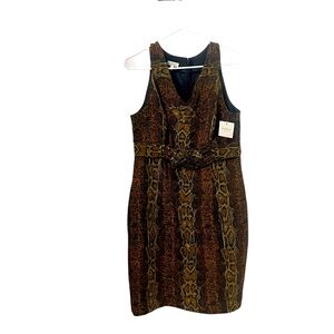 💙💚🌼Madison Animal Print dress Elegant Brown Snake Print Dress
